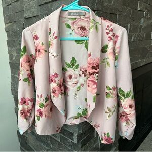 2Sable Lightweight Floral Open Blazer